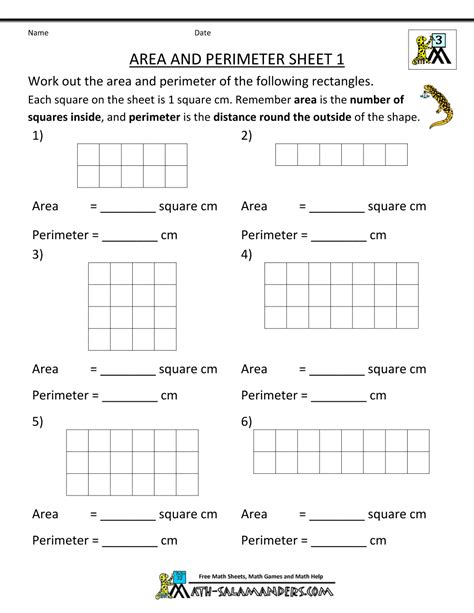 perimeter sheet metal|free perimeter and area worksheets.